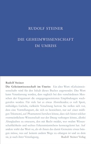 Die Geheimwissenschaft im Umriss (Rudolf Steiner Gesamtausgabe: Schriften und Vorträge) von Steiner Verlag, Dornach